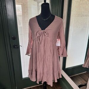 Arula Mauve Dress with Bow Detail